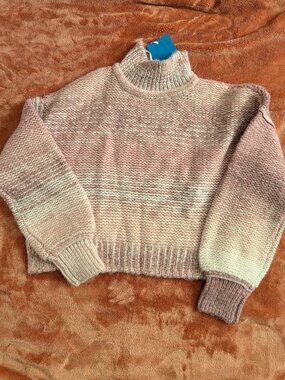 Mockneck Long Sleeve Sweater-Light Pink-Women's-Medium-New w/tags